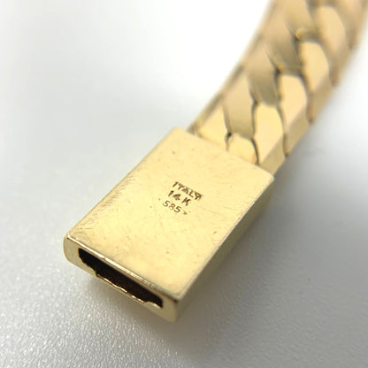 Italian 14K Gold Beveled Herringbone 18” Necklace (43.8g)