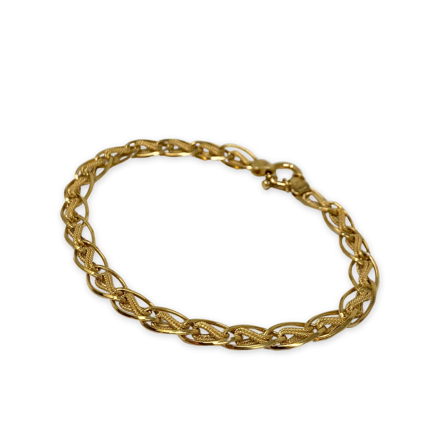 Italian 14K Gold 8” Crochet Bracelet