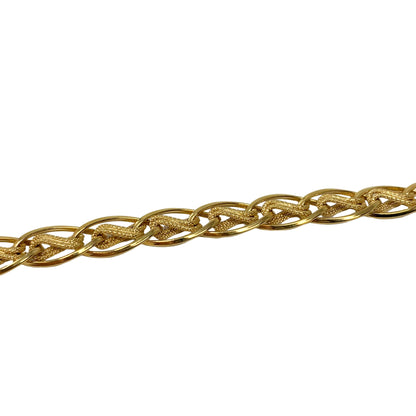 Italian 14K Gold 8” Crochet Bracelet