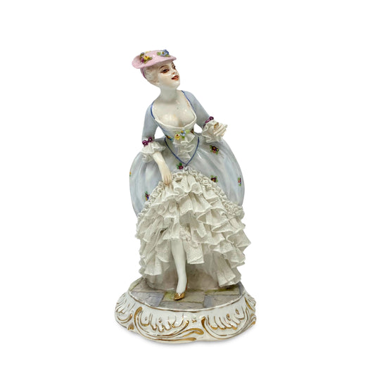 Luigi Fabris Italy Inquiring Lady Porcelain Figurine