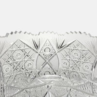 Vintage Cut Crystal 11" Sawtooth Console Bowl
