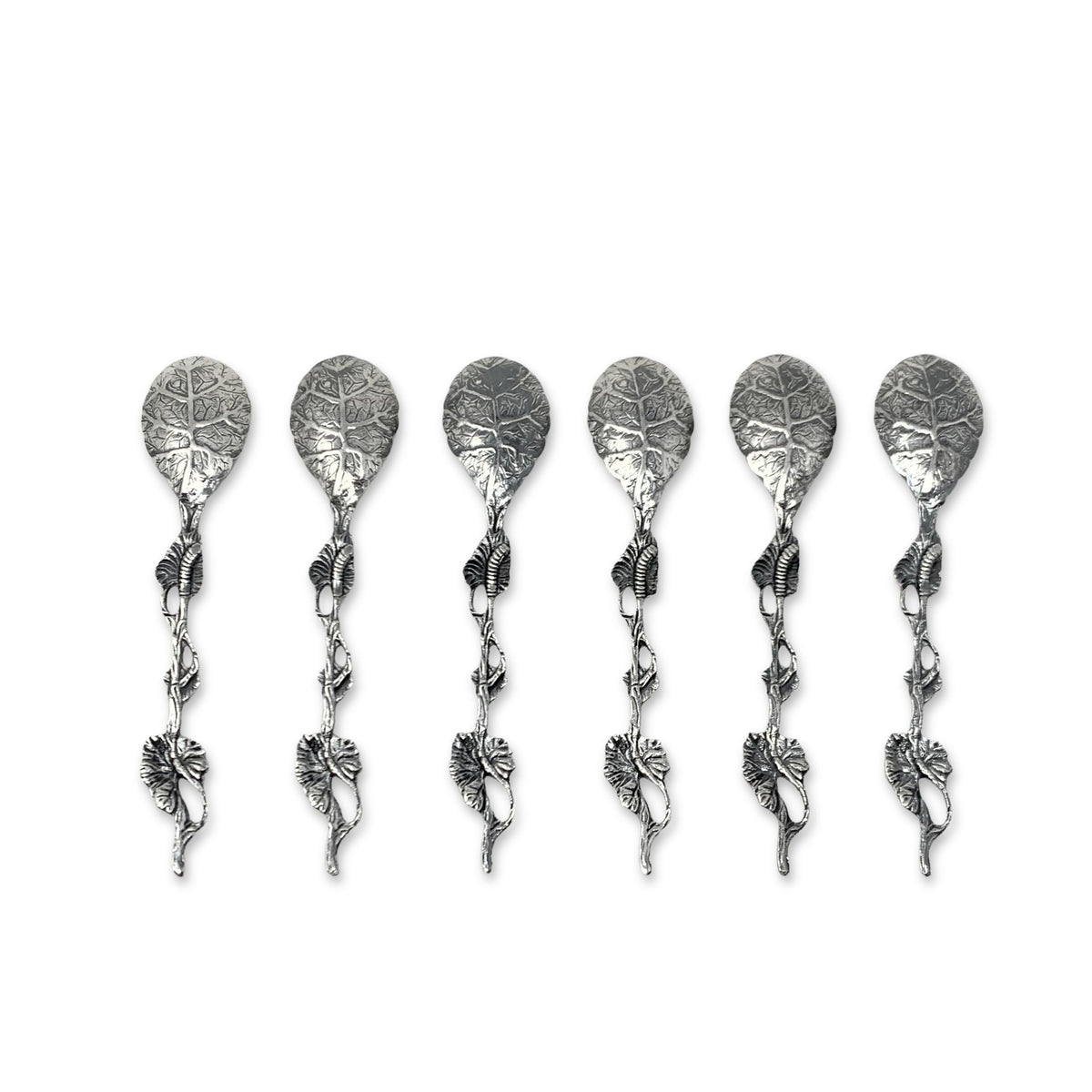 Art Nouveau Style Floral Demitasse Spoons (6)