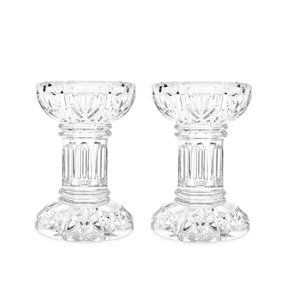 Waterford Crystal "Bethany" Pair of 5" Pillar Candle Holders