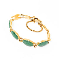 24K Gold & Jade 6.5" Bracelet