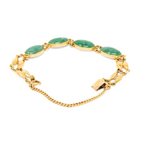 24K Gold & Jade 6.5" Bracelet