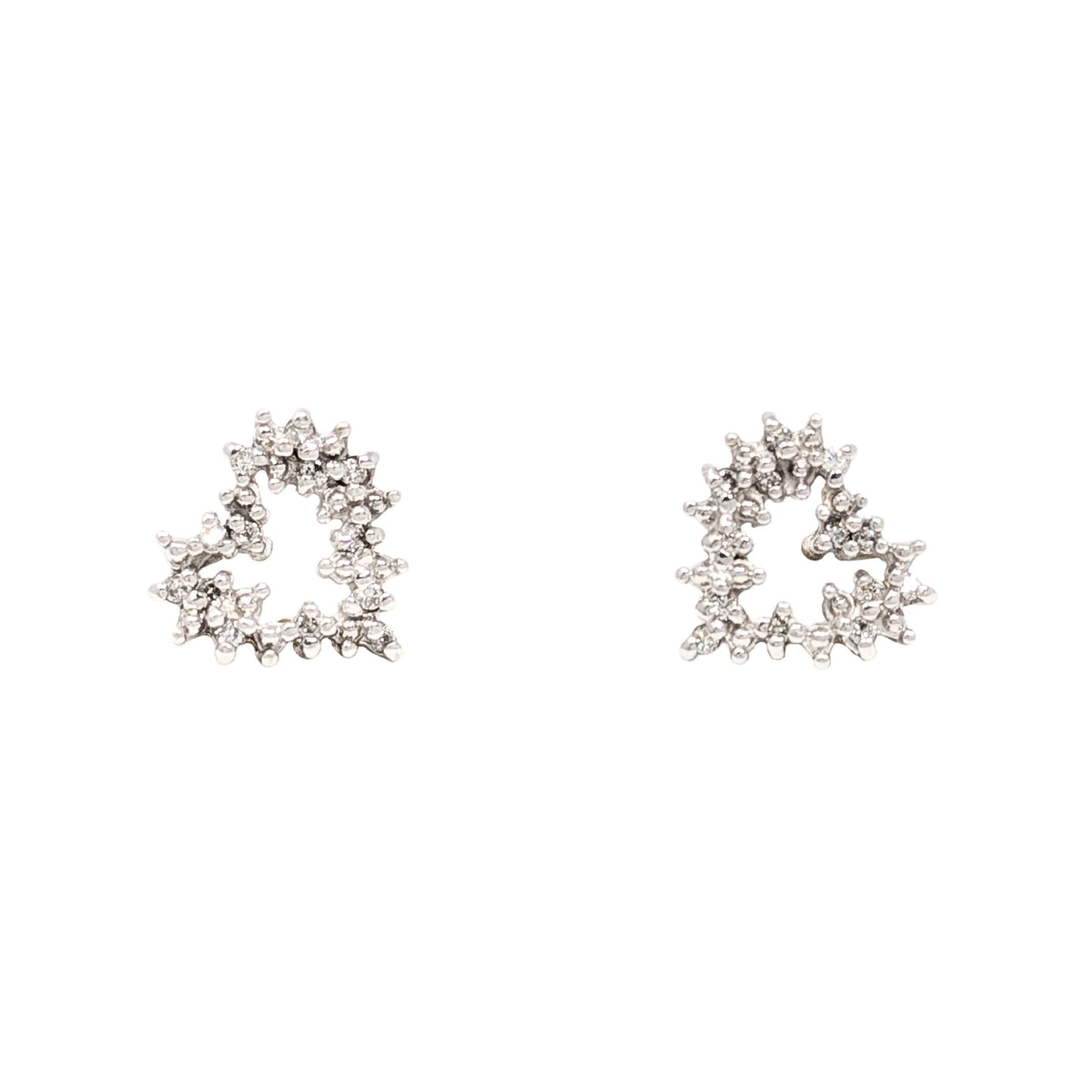 10K Gold Diamond Heart Earrings