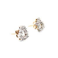 10K Gold Diamond Heart Earrings