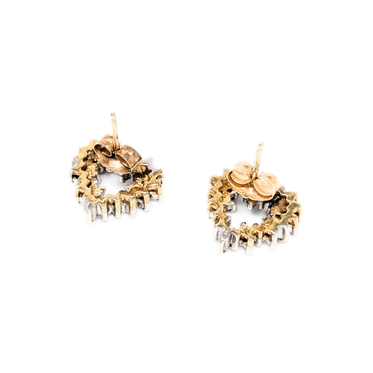 10K Gold Diamond Heart Earrings