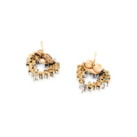 10K Gold Diamond Heart Earrings