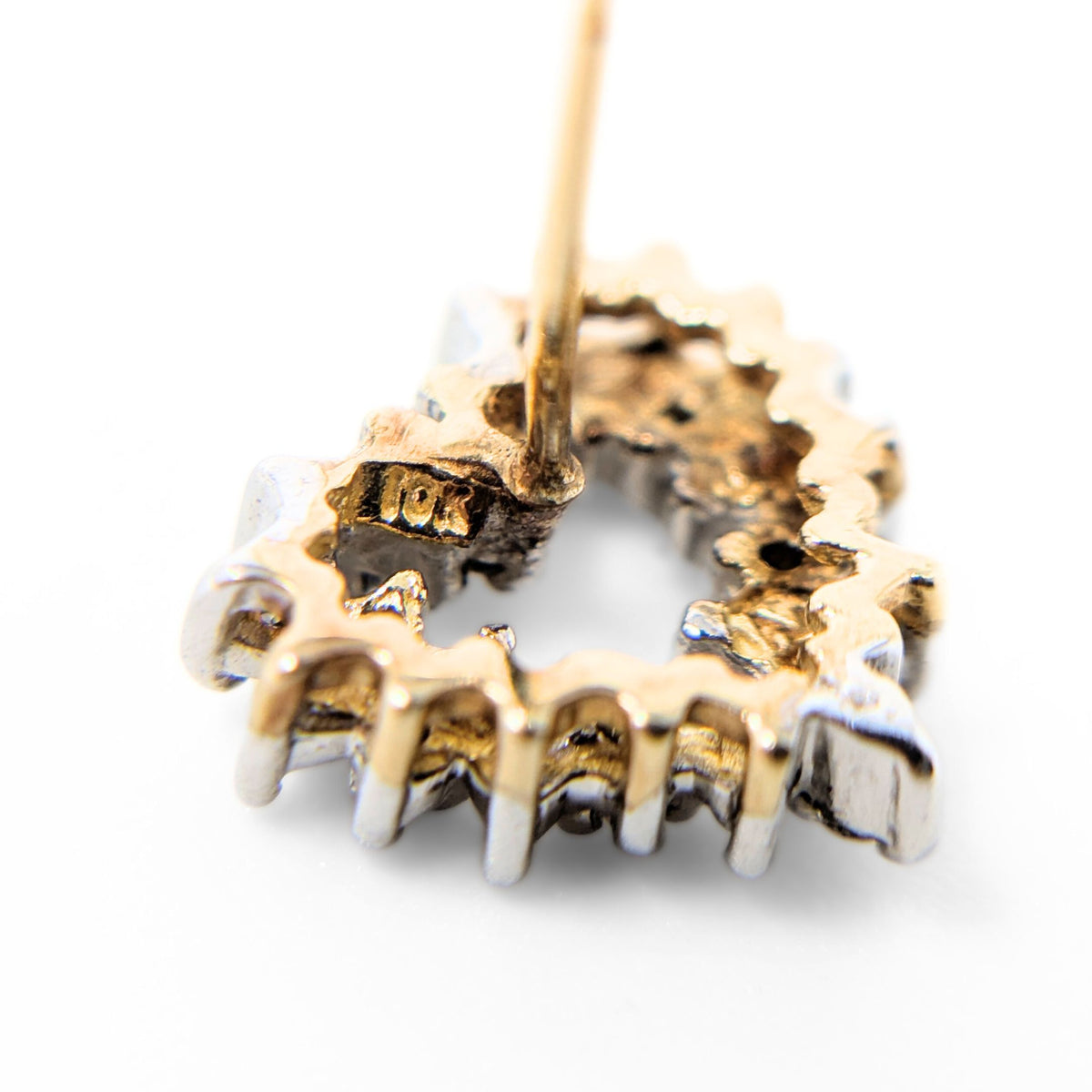 10K Gold Diamond Heart Earrings