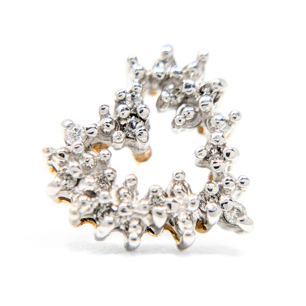 10K Gold Diamond Heart Earrings