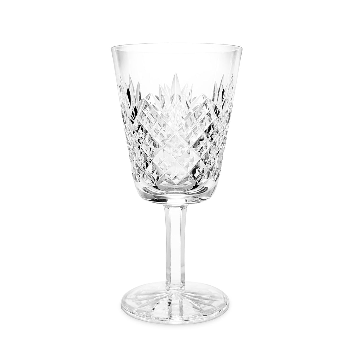 Waterford Crystal Cross-Hatch/ Fan Cut Pair of Water Goblets, WAT6