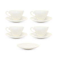 Wedgwood "Wellesley" 9pc Footed Cup & Saucer Set