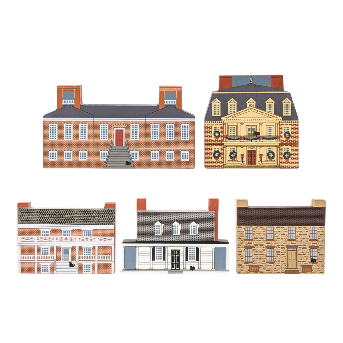 1990's The Cat's Meow Village 5pc Historic Virginia Set