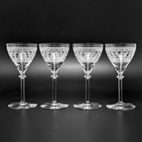 Vintage Needle-Etched Crystal Cocktail Glasses (4)