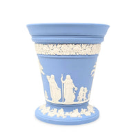 Wedgwood Pale Blue Jasperware 6" Vase w/ Flower Frog