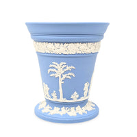 Wedgwood Pale Blue Jasperware 6" Vase w/ Flower Frog