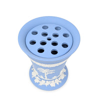 Wedgwood Pale Blue Jasperware 6" Vase w/ Flower Frog