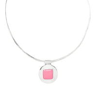 Sterling Silver Open Back Collar Necklace w/ Slide Pendant