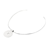 Sterling Silver Open Back Collar Necklace w/ Slide Pendant