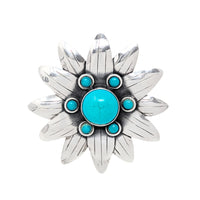 Vintage Sterling Turquoise Flower Pendant/Brooch