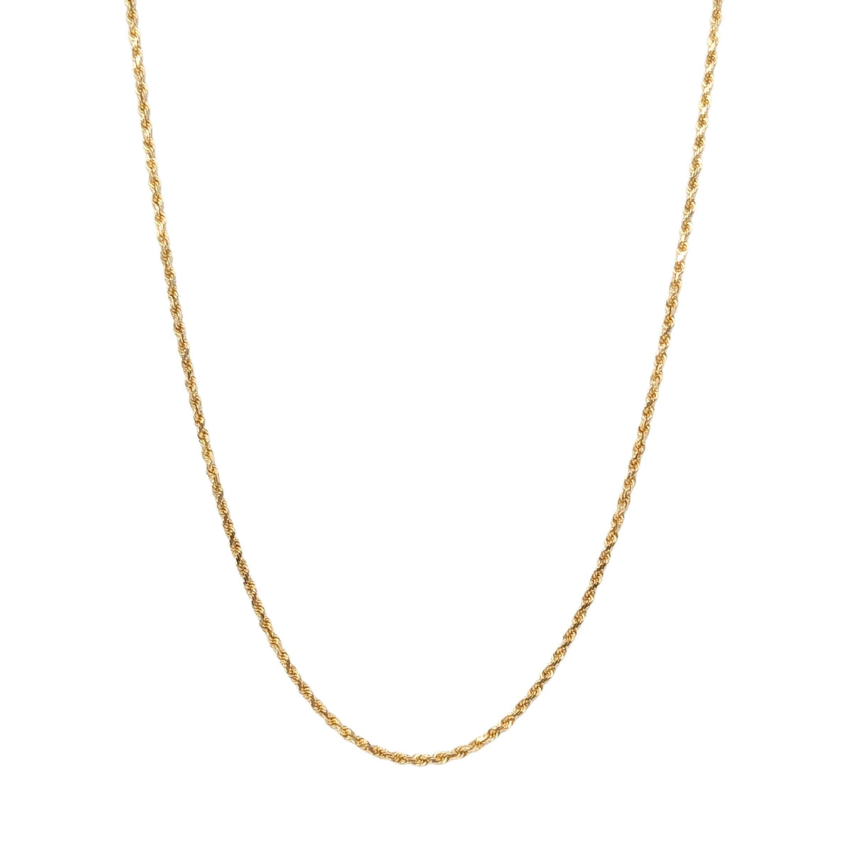 13K Gold Solid Diamond Cut 24" Rope Chain Necklace
