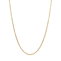 13K Gold Solid Diamond Cut 24" Rope Chain Necklace