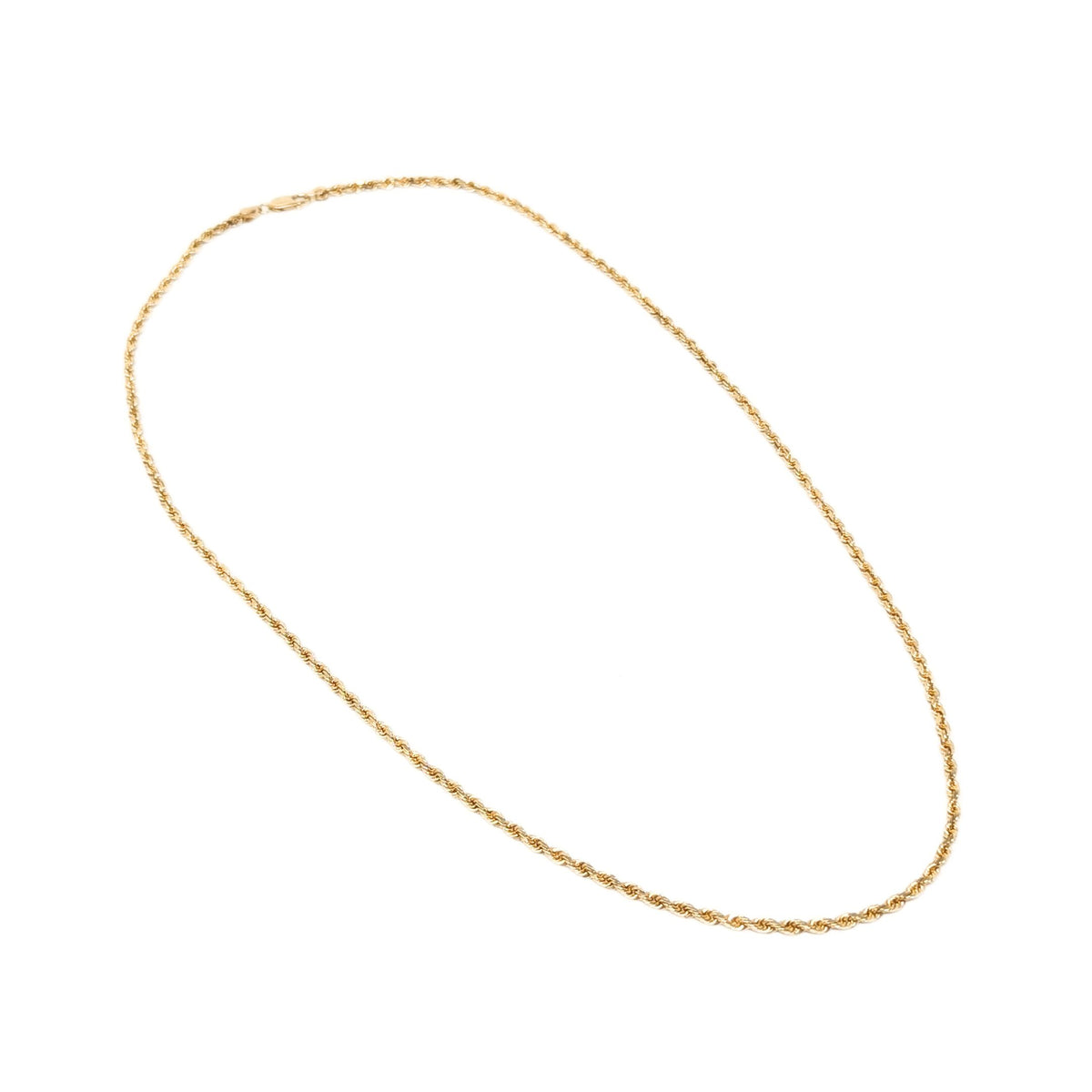 13K Gold Solid Diamond Cut 24" Rope Chain Necklace