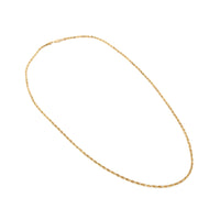 13K Gold Solid Diamond Cut 24" Rope Chain Necklace