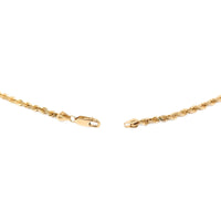 13K Gold Solid Diamond Cut 24" Rope Chain Necklace