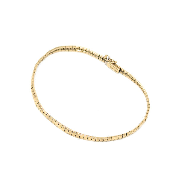 Italian 10K Gold 7.5” Textured Omega Bracelet