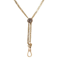 12K Gold Edwardian 56” Pearl Slide Lariat Ladies Pocket Watch Pendant Chain