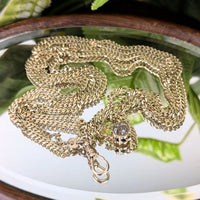 12K Gold Edwardian 56” Pearl Slide Lariat Ladies Pocket Watch Pendant Chain