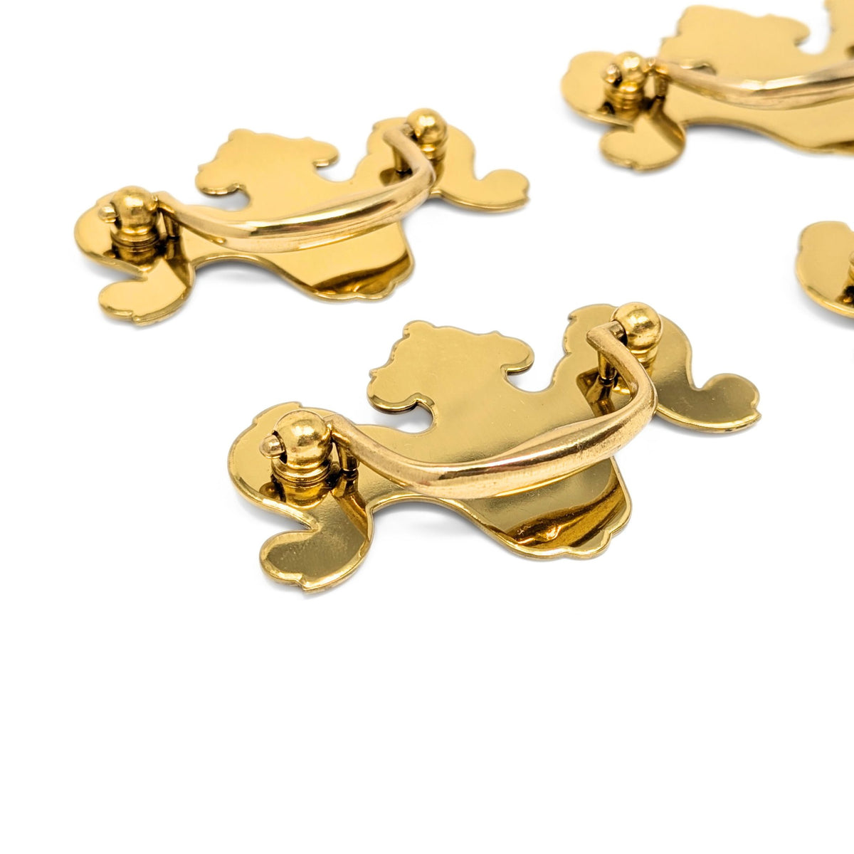 Henkel Harris Solid Brass Replacement Queen Anne Drawer Pulls (6)