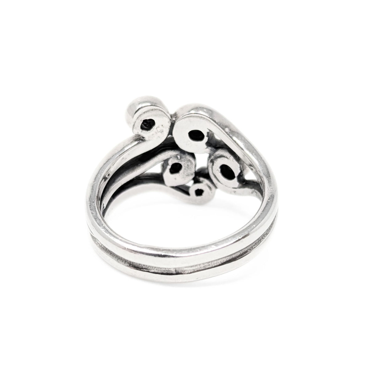 Pandora Sterling Silver & Amethyst Swirl Ring - Size 7