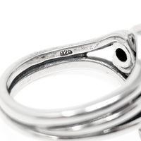 Pandora Sterling Silver & Amethyst Swirl Ring - Size 7