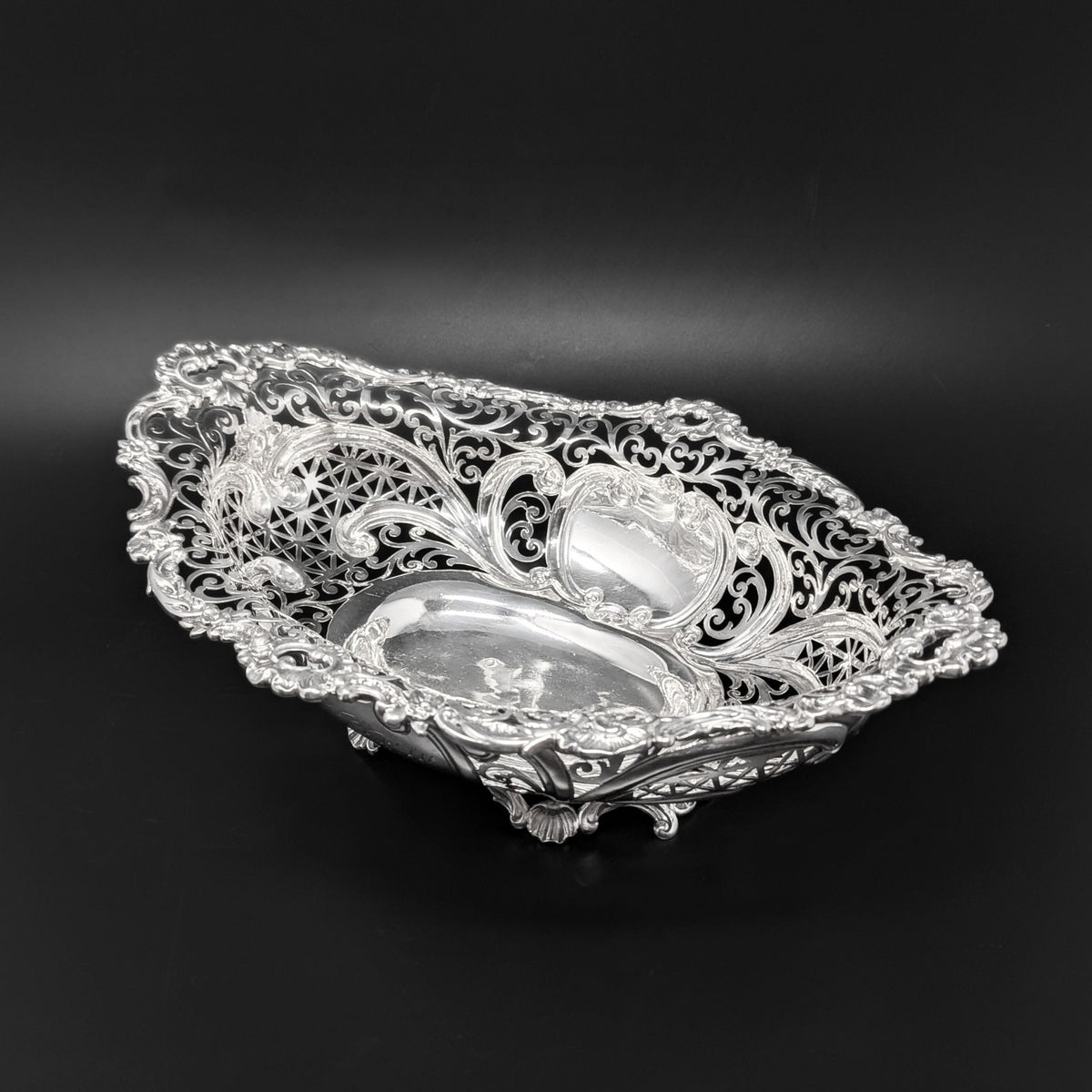 Howard & Co. Sterling Silver Victorian Monogrammed Bread Basket