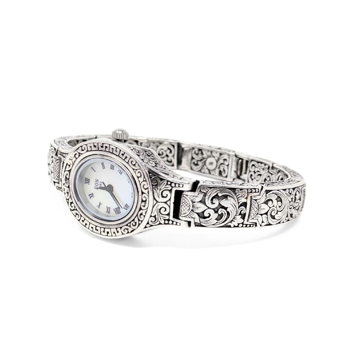 Eon #1962 Sterling, Stainless Steel, & Mother of Pearl Quartz Swiss Watch