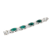 Inger K Native American Modernist Sterling Malachite Bracelet & Earrings