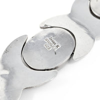 Inger K Native American Modernist Sterling Malachite Bracelet & Earrings