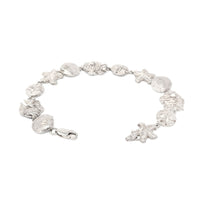 Sterling Silver Diamond Cut Sea-Life Bracelet