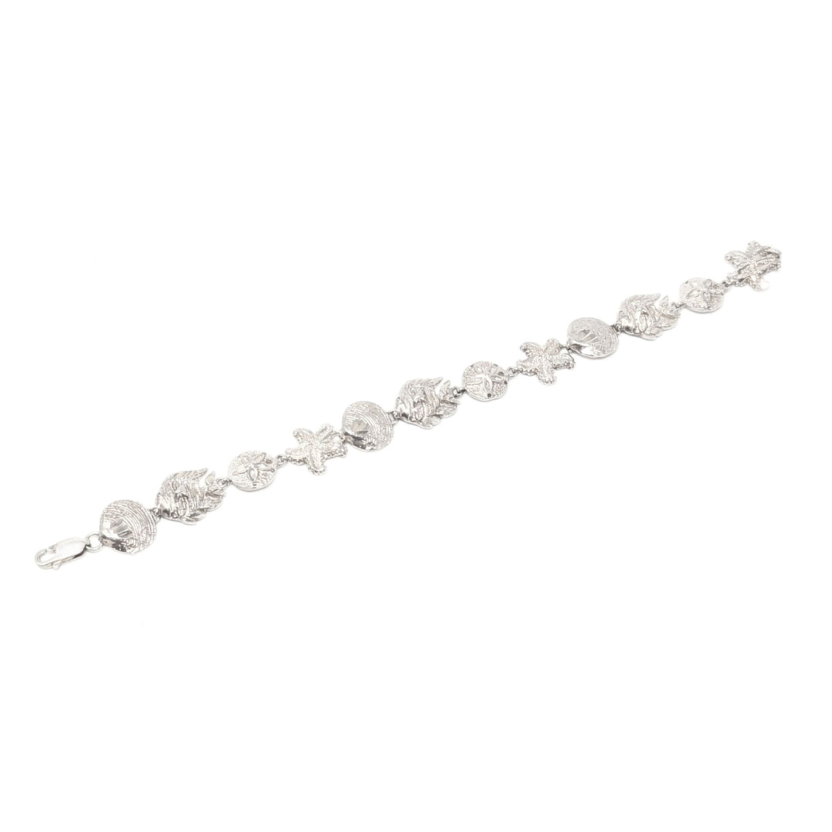Sterling Silver Diamond Cut Sea-Life Bracelet