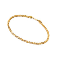 17K Gold Diamond Cut 3.5mm Solid Rope Twist 8” Bracelet