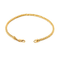 17K Gold Diamond Cut 3.5mm Solid Rope Twist 8” Bracelet