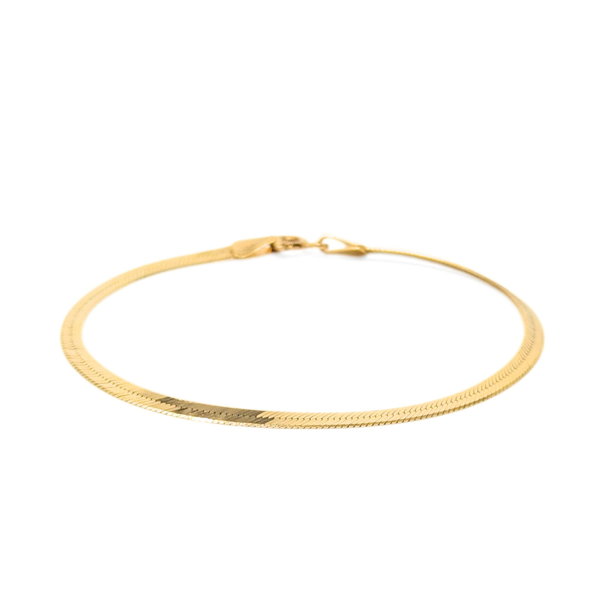 Italian 14K Gold 2.9mm 7” Herringbone Bracelet