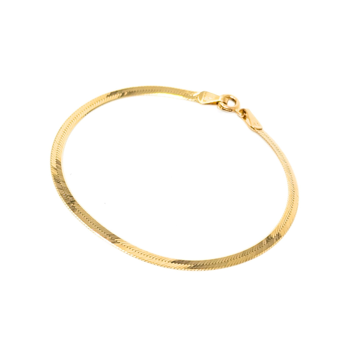 Italian 14K Gold 2.9mm 7” Herringbone Bracelet