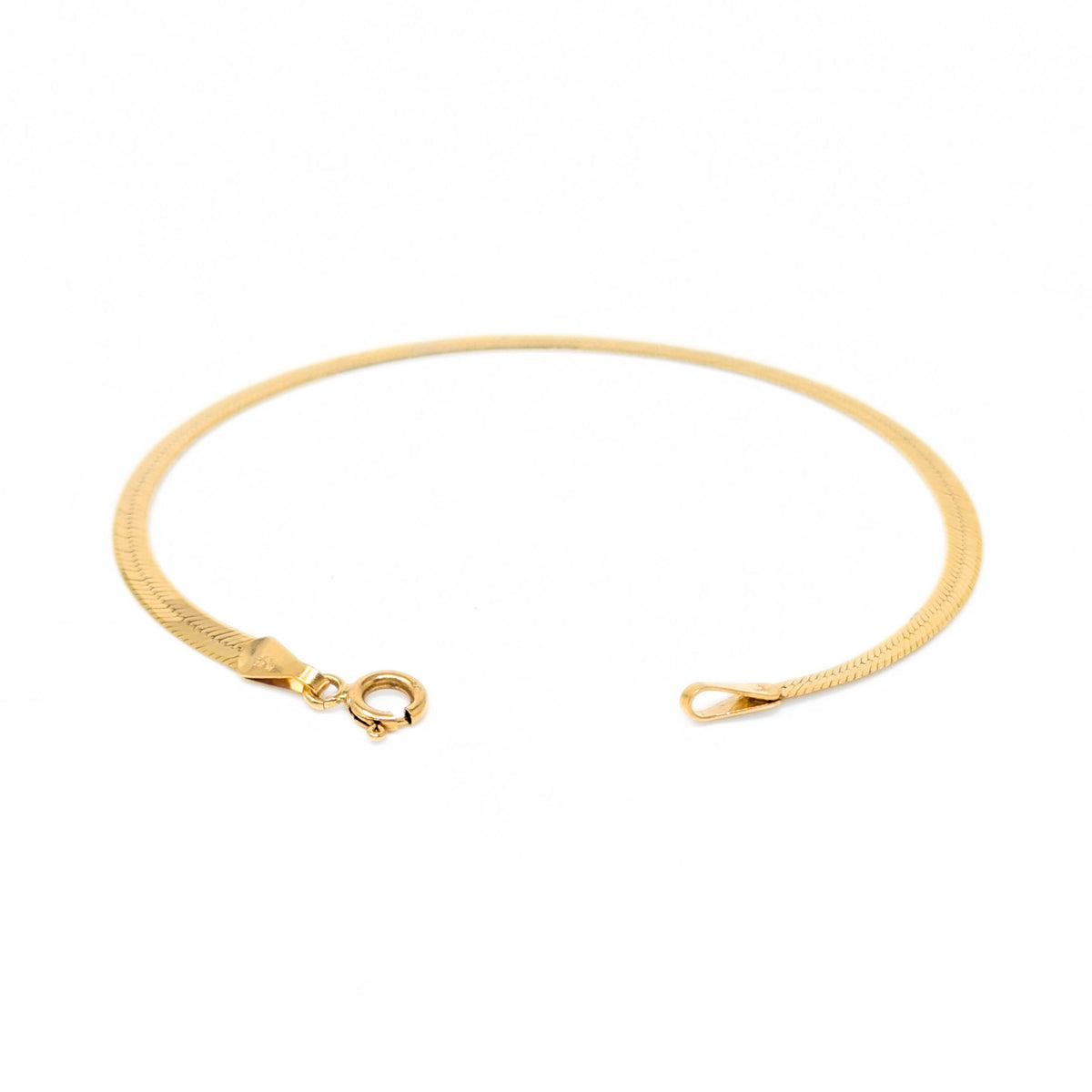 Italian 14K Gold 2.9mm 7” Herringbone Bracelet