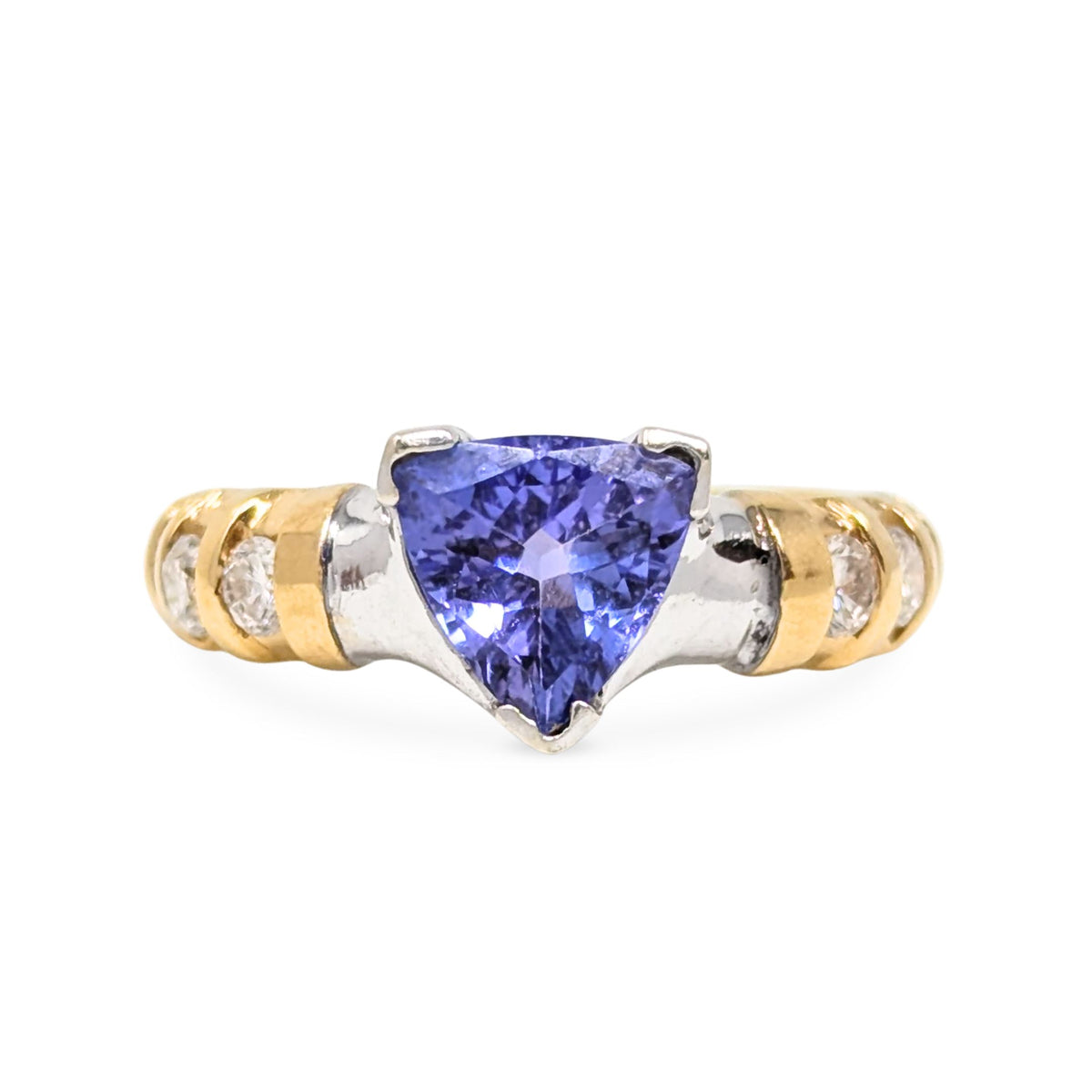 Le Vian 17K Gold 1ct Trillion Tanzanite & Diamond Ring - Size 7