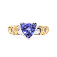 Le Vian 17K Gold 1ct Trillion Tanzanite & Diamond Ring - Size 7