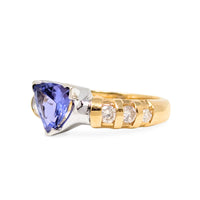 Le Vian 17K Gold 1ct Trillion Tanzanite & Diamond Ring - Size 7